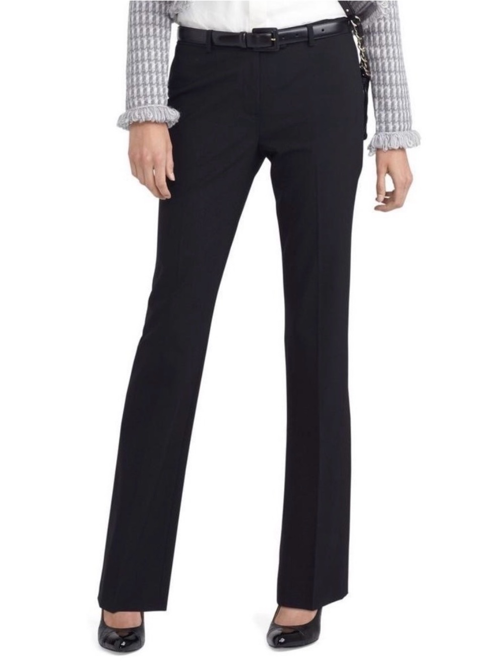 NWT Brooks Brothers Lucia Fit Black Italian Wool Trousers Pants Pleated Italy 2